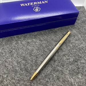 PE1684□WATERMAN ウォーターマン ツイスト式 ボールペン メトロポリタン シルバー×ゴールド 筆記確認済み 箱付き