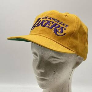 KO1284□良好 Los Angeles Lakers レイカーズ キャップ帽子 刺繍 NBA オールド アメカジ バスケ ストリート ウールフリーサイズ THE PRO