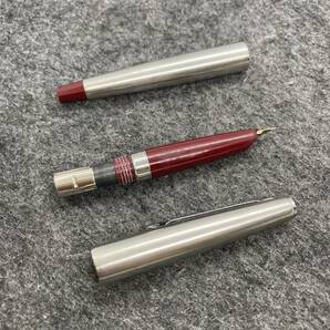 PE1697□PILOT パイロット 万年筆 ペン先 14K シルバー×レッド 筆記未確認 レトロ ヴィンテージの画像9