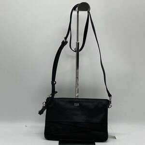 ★BN3438□NINA RICCI ニナリッチ レザー ショルダーウォレット バッグ ミニバッグ ブラック