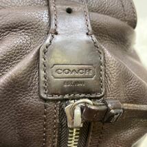 1円 【超人気】 COACH コーチ ショルダーバッグ ボディ トンプソン 斜め掛け メンズ メンズ ビジネス スリング ダークブラウン 本革 70360_画像5