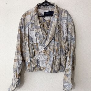 Andre Maurois vintage 総柄 ショート丈 ブルゾン レーヨン M ペールカラー