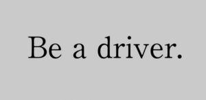 ”Be a driver.”　マツダ　キャッチフレーズ　切り抜きステッカー　ブラック