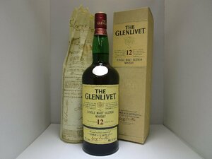 グレンリベット 12年 シングルモルト 1000ml/1L 40% THE GLENLIVET スコッチウイスキー 未開栓 古酒 箱・保護紙付き/A38133