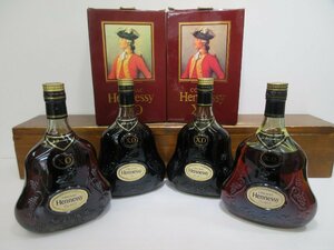 1円スタート♪ 4本セット ヘネシー XO グリーンボトル 金キャップ Hennessy 700ml コニャックブランデー 未開栓 古酒 箱×2/2-27-8