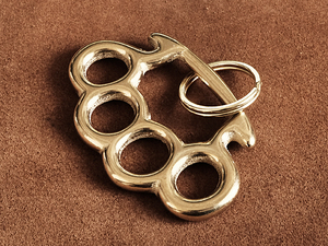 Art hand Auction 黄铜钥匙扣, 黄铜指关节款式(L 码)钥匙圈配件黄铜金黄铜指关节护身符钥匙链图案金属配件, 杂货, 钥匙圈, 手工制作的