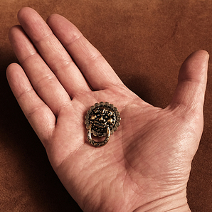 真鍮 ドロップハンドル（アステカ）太陽 インカ帝国 古代 ゴールド ブラス ドロップリング ジョイントパーツ コンチョ ボタン 財布の画像6