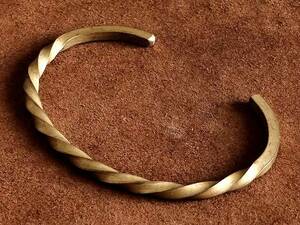  brass made bending . screw . bangle ( Gold ) bracele men's lady's brass accessory twist Indian jewelry anklet 