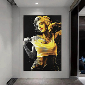  C843 マリリン・モンロー Marilyn Monroeキャンバスアートポスター 50×70cm イラスト インテリア 雑貨 海外製 枠なし