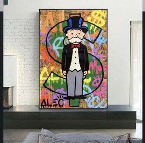  C3142 Monopoly モノポリー ポップアート ストリート キャンバスアートポスター 50×70cm イラストインテリア 雑貨 海外製 枠なし