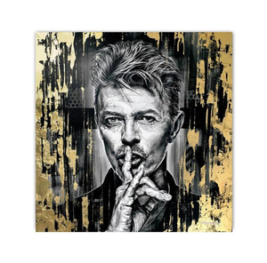 C407 デヴィッド・ボウイ David Bowie キャンバスアートポスター 60×60cm イラスト インテリア 雑貨 海外製 枠なし 