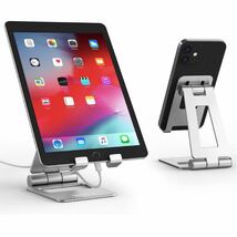 タブレットスタンド ipadスタンド スマホスタンド iphone13 iPad Mini6適用 タブレット置き台 アルミ合金 スタンド 両用_画像1