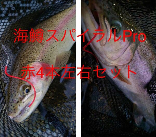 【専用品】管釣り　エリアトラウト 海鱒スパイラルPro赤4本