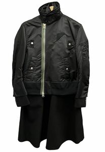 【新同】sacai サカイ コート 22-02823M 切替 ドッキング ナイロン コットン カーキ ブラック 1