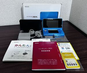 【美品】Nintendo 3DS 本体 ライトブルー箱説付 説明書 任天堂 ゲーム機 