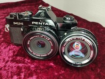 【委託品】 PENTAX MX黒＋PENTAX-M 40mm f2.8＋50mm f1.7 シャッター切れました 速度変化有り ペンタックス フィルムカメラ ジャンク品_画像1