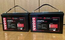 ■12V 100Ah LiFePO4 リン酸鉄リチウムイオンバッテリー（Dr. Prepare）2台＋バランサー セット■_画像1