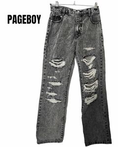 【未使用品】PAGEBOY ページボーイ ダメージクラシックデニム ブラック 27inch ジーンズ