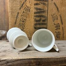a 5個セット ヴィンテージ コーヒー カップ ティーカップ カフェ 陶器 白磁 足つき 雑貨 喫茶 古道具 古い コップ アンティーク 昭和レトロ_画像5