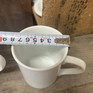 4個セット マグ マグカップ ホワイト 陶器 白磁 カップ コーヒー ティーセット カフェ 喫茶 洋食器 コップ 当時物 昭和レトロ シンプルの画像6