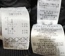 送料込 英国製 FRED PERRY 希少 パンチングレザー トラックジャケット 大きめS フレッドペリー レザージャケット イングランド製_画像6