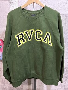 RVCA ワッペン縫付 裏起毛 スウェット トレーナー S ルーカ カレッジロゴ BB042-009 HAV RVCA Crew Sweat