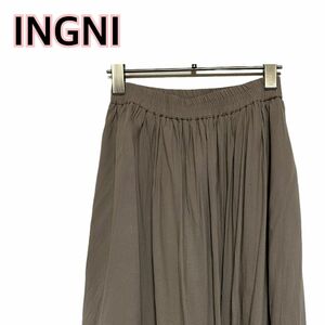 INGNI ロングスカート ベージュ レーヨン 麻