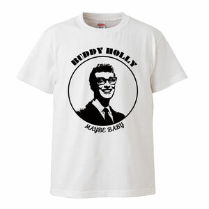 【Sサイズ 白Tシャツ】バディ・ホリー BUDDY HOLLY ロックンロール ロカビリー ビートルズ BEATLES LP CD レコード 50s 60s