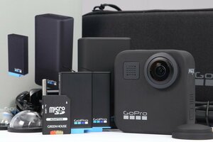 【 美品 | 動作保証 】 GoPro MAX CHDHZ-202-FX 【 デュアルバッテリーチャージャー + 予備バッテリー + SDカード 64GB V30 追加付属 】