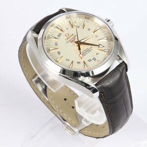 【 極美品 | メーカー保証 残あり 】 OMEGA SEAMASTE?R AQUA TERRA 150M GMT 231.13.43.22.02.004 【 自動巻き | 43mm | レザー 】の画像4