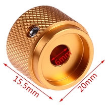 ボリュームのつまみ(金) Φ20mm×15.5mm 軸径6mmに対応 アルミ削り出し 金属製 ゴールド ノブ ローレット加工 オーディオ メタリック_画像5