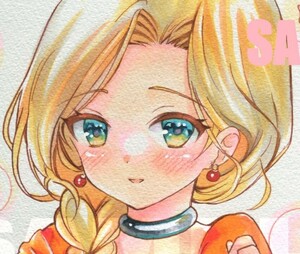 ビアンカ　A4　ドラクエ　天空の花嫁　DQ5　手描きイラスト　女の子　原画　直筆