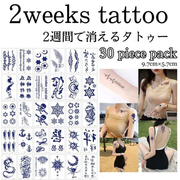 【C】ミニジャグアタトゥー30枚セット 2週間で消えるタトゥー イベント タトゥーシール