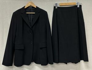 【美品】イ3☆COMME CA DU MODE コムサデモード　スーツ　ジャケット[L]スカート[M]　黒 就活 面接　お仕事　冠婚葬祭　お買い得！！