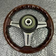 B75(024)-138/SK0　ステアリング　STEERING EMBLEM　ウッドステアリング　ブラウン系　全長約31cm_画像2