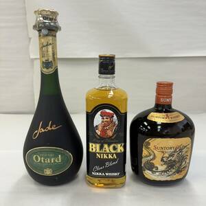 B539(031)-106/NY4000　【千葉県内のみ発送】酒　※同梱不可　3本まとめ　Otard COGNAC 40％700ml / BLACK NIKKA 37%700ml / SUNTORY OLD 