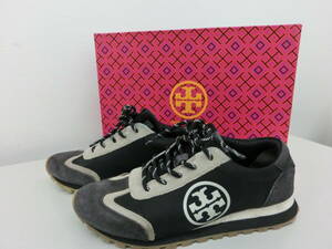 *USED[TORY BURCH] Tory Burch suede sneakers * boxed / black / size 22.5cm