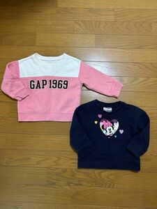 Baby GAP トレーナー２枚セット　ミニー　サイズ18-24m 女の子 キッズ ピンク ネイビー