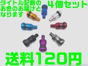 【送料120円】【チタン ガンメタ】レイズ RAYS アルミホイール用 エアーバルブ 4個セット エアバルブ HOMURA キャップ