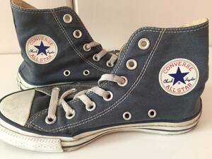 コンバース　CONVERSE　ALL STAR ハイカット スニーカー　22.5　くすみブルー　中古　シューズ　破れあり　難あり