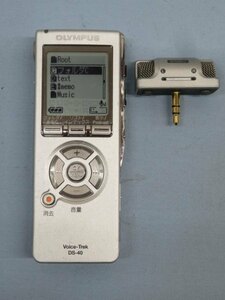 512MB◎OLYMPUS DS-40 ICレコーダー 電池、マイク付き オリンパス 動作品 91127◎！！