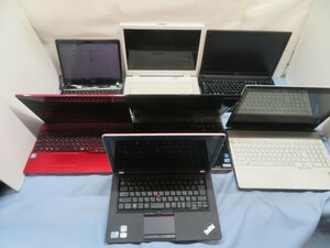 7台セット★FUJITSU/Lenovo/NEC FMVA45B3RK/FMVP751A/PC-NS750BAW ノートパソコン 富士通 レノボ エヌイーシー PC ジャンク USED 91176★！