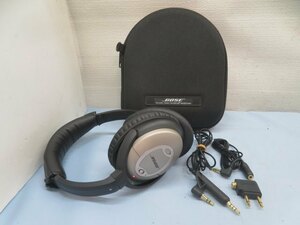 ★BOSE QC-2 ノイズキャンセリングヘッドホン QuietComfort2 ボーズ 延長ケーブル/プラグ/ポーチ付き 動作品 91427★！！