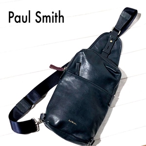 Paul Smith ポールスミス レザー ボディバッグ 本革 斜め掛け 左右両掛け