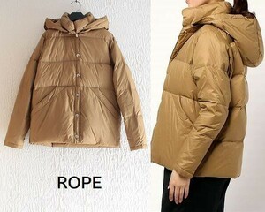 ROPE ロペ☆ダウン80％・フェザー20％暖かダウンジャケット　フード取れます　シンプルなデザインです