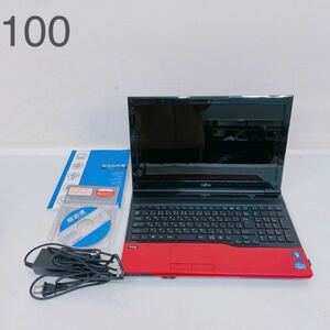 2H013 FUJITSU 富士通 ノートパソコン PC LIFEBOOK AH46/H FMVA46HRC 赤 