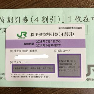 JR東日本 株主優待　割引券　1枚