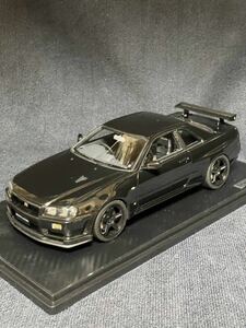 Nissan Skyline GT-R V-spec II R34 BNR34 ニッサン スカイライン 日産 1/18 ブラックパール nismo LM GT4 イグニッションモデル カスタム