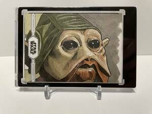 topps STAR WARS スターウォーズ Nien Nunb ナイン ナン 1枚限定 1/1 1of1 Sketch スケッチ 直筆サイン カード