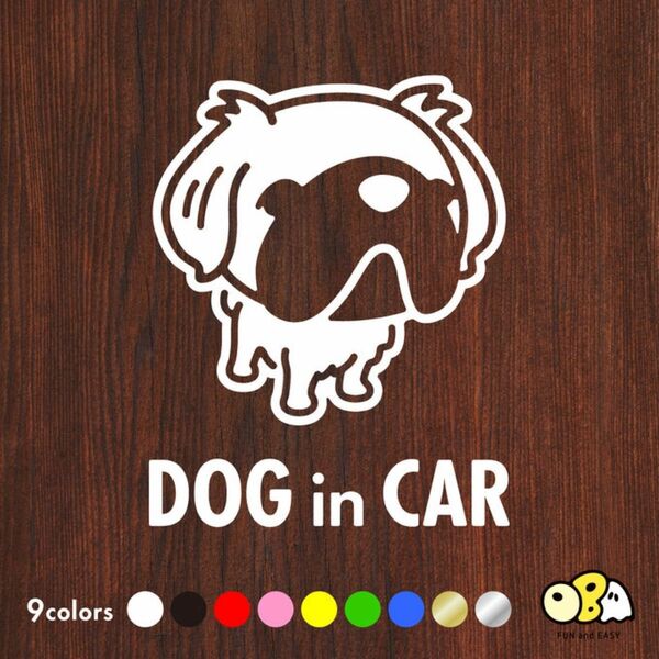 DOG IN CAR/ペキニーズB カッテイングステッカー KIDS IN CAR・BABY IN CAR・SAFETY DRIV